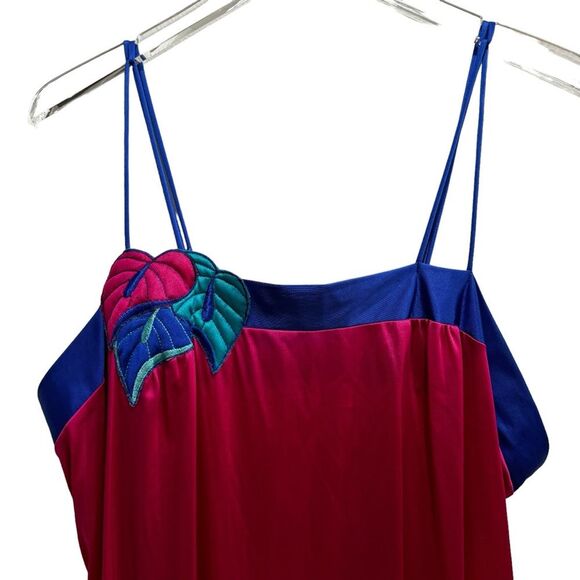 Vintage Vanity Fair Silky Night Gown Slip Dress Large Colorful Spaghetti Strap - Picture 3 of 6